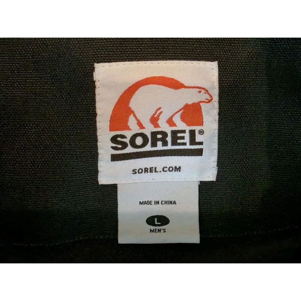 Sorel Chore Barn Coat Mens LARGE Thinsulate Lining Corduroy Collar Hunter Green